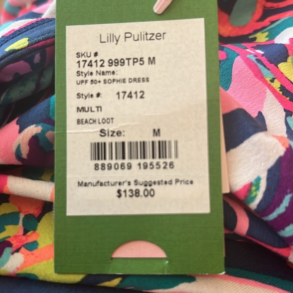 Lilly Pulitzer UPF 50+ Sophie Dress Multi Beach Loot Size Medium - Picture 7 of 9